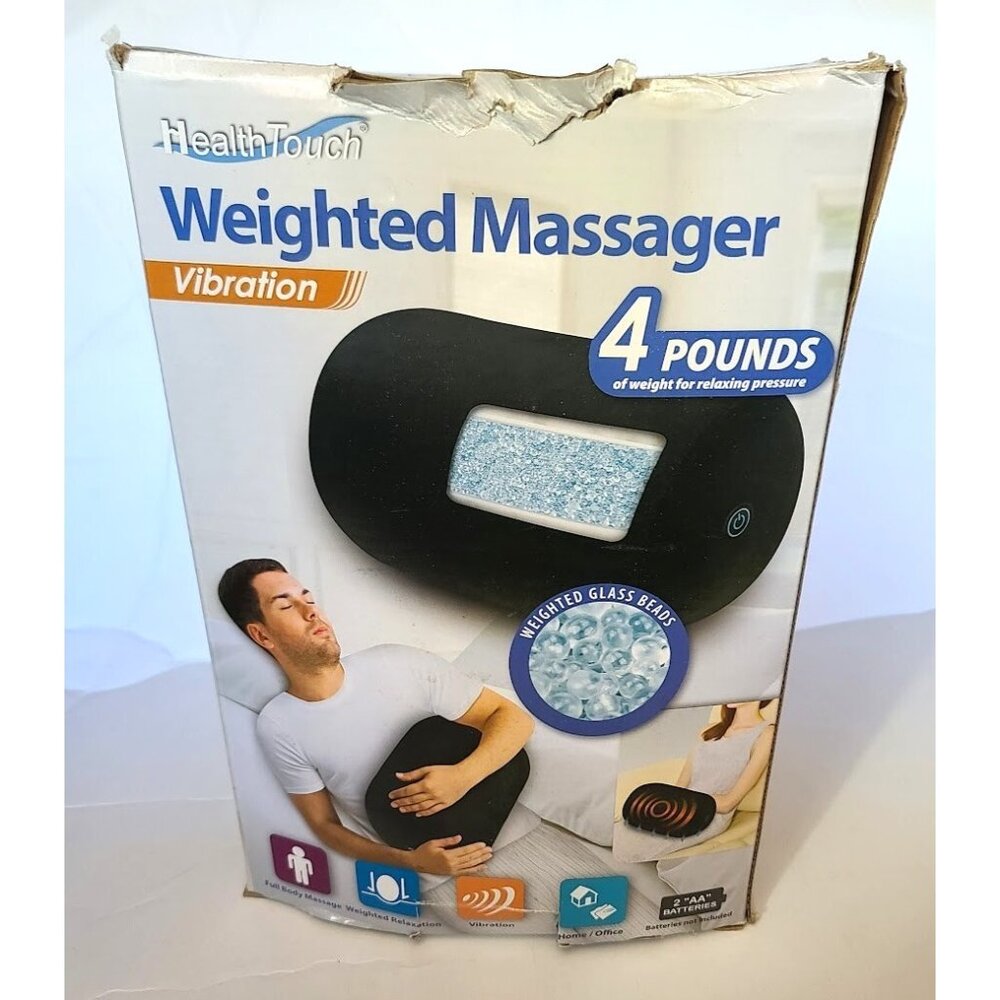 HealthTouch Weighted Massager 4 lb Vibration Battery Operated H-5346-2BK NIB